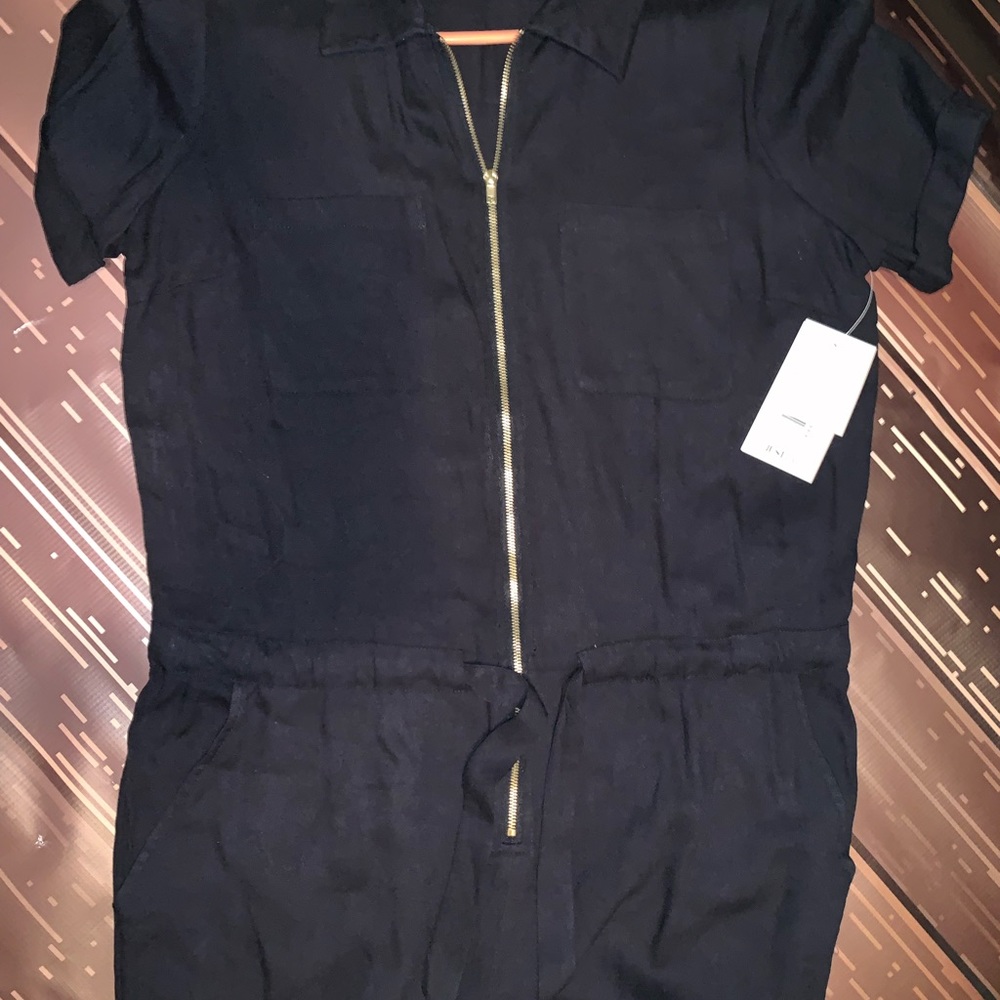 Jumpsuit Pants Gold Zipper